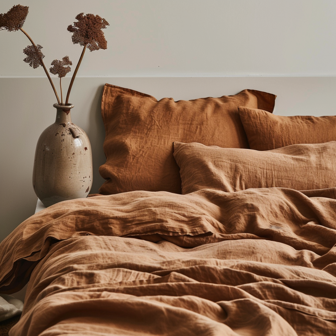 Natural European Linen Sheet Set - Cinnamon