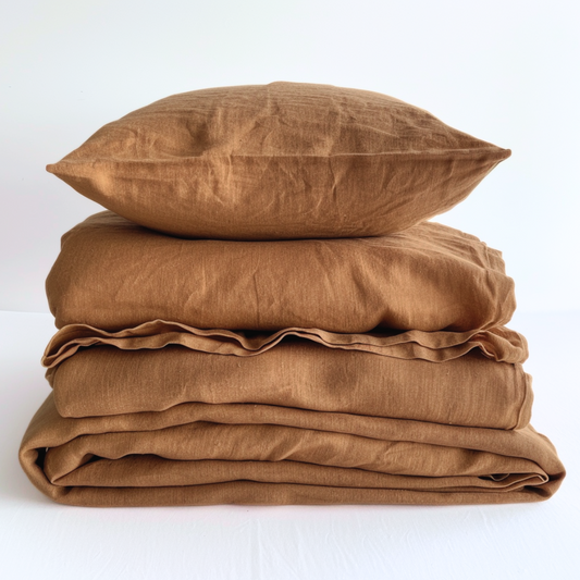 Natural European Linen Sheet Set - Cinnamon