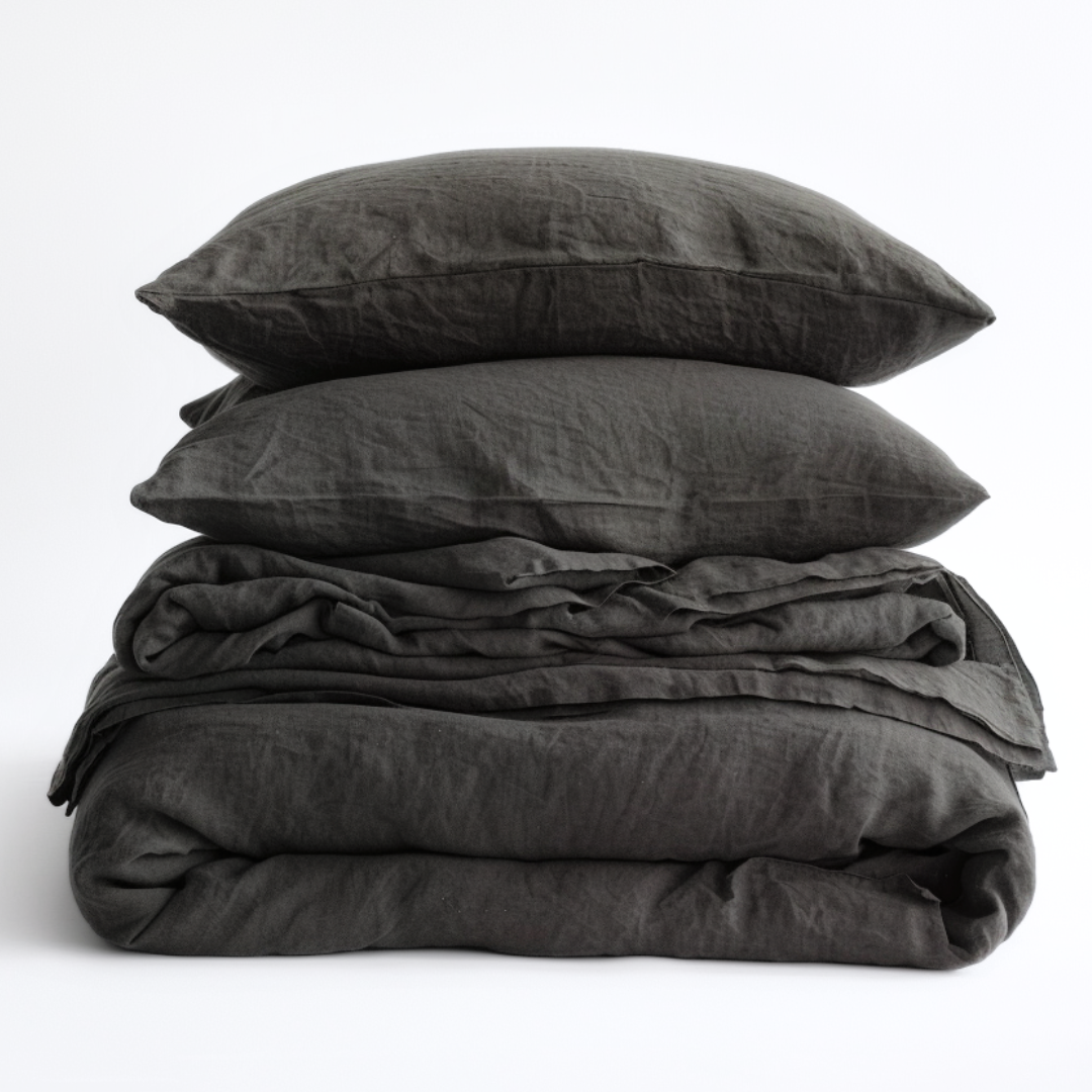 Natural European Linen Sheet Set - Onyx